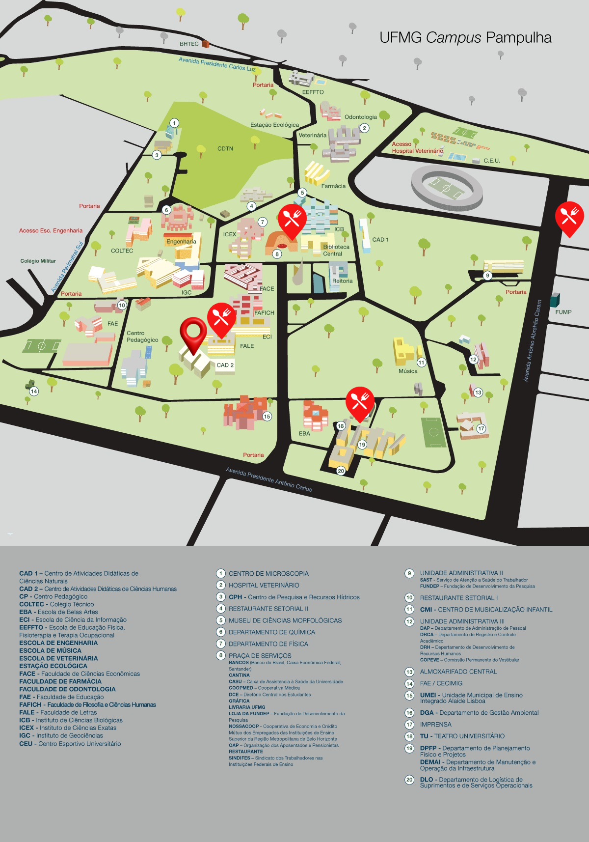 Mapa UFMG Campus Pampulha
